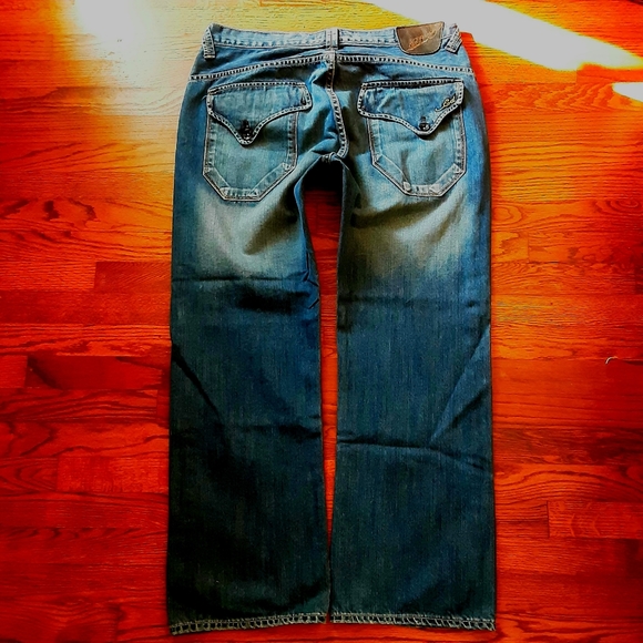 Ed Hardy Jeans Size 36 Distressed Boot Cut Flap - Picture 4 of 13